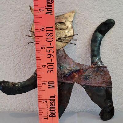 Lot 262: (2) Metal Cat Deco (one copper & the other mixed metals)