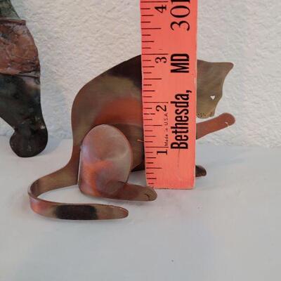 Lot 262: (2) Metal Cat Deco (one copper & the other mixed metals)