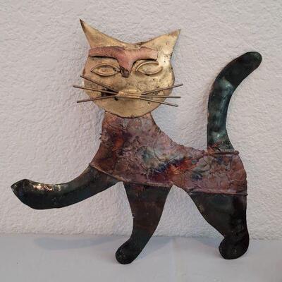 Lot 262: (2) Metal Cat Deco (one copper & the other mixed metals)