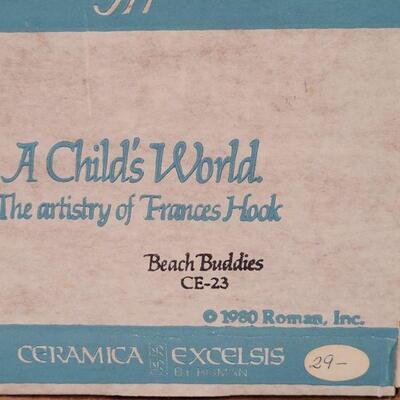 Lot 266: Frances Hook "Buddies at the Beach" and "Nativity"
