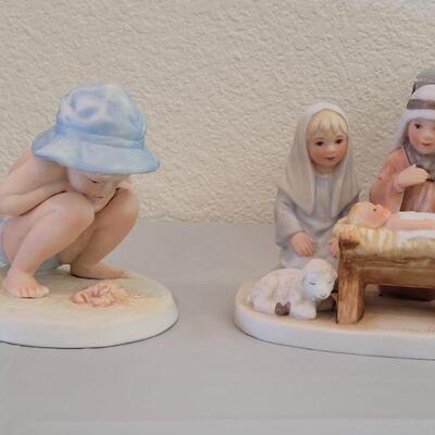 Lot 266: Frances Hook "Buddies at the Beach" and "Nativity"