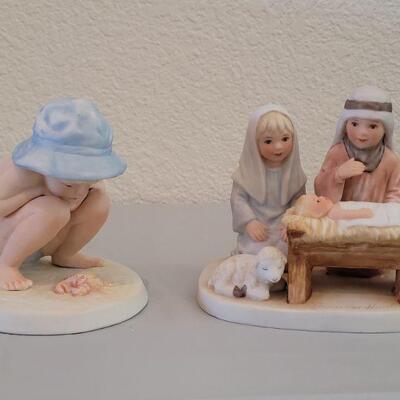 Lot 266: Frances Hook "Buddies at the Beach" and "Nativity"