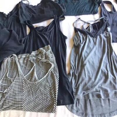 C122 - 10 Women's Casual Cami & Tank Tops - Mostly Black Colored