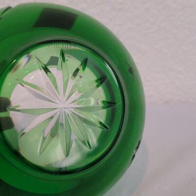 Lot 280: Faberge Green Crystal Votive Bowl