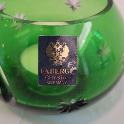 Lot 280: Faberge Green Crystal Votive Bowl