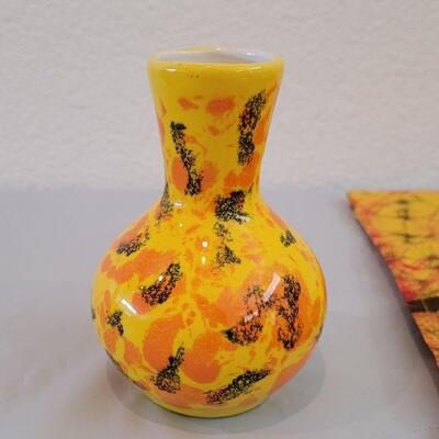 Lot 281: Yellow and Orange Glaze Pottery and Cotton Garden Flag