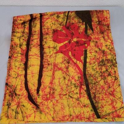 Lot 281: Yellow and Orange Glaze Pottery and Cotton Garden Flag