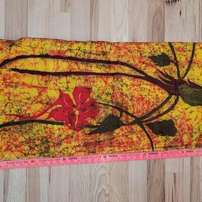 Lot 281: Yellow and Orange Glaze Pottery and Cotton Garden Flag