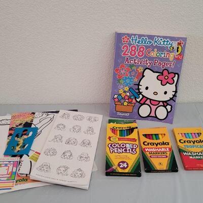 Lot 303: Crayola Pencils, Activities & Marker & Hello Kitty Coloring Book