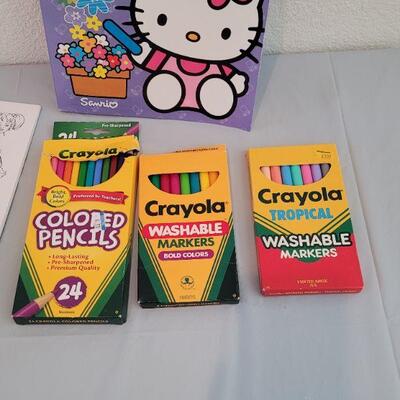 Lot 303: Crayola Pencils, Activities & Marker & Hello Kitty Coloring Book