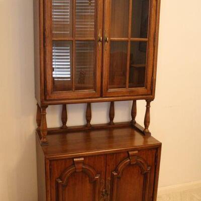 Lot #32: Vintage Thomasville Fruitwood Serving Cupboard