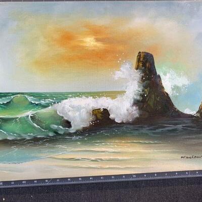 #12 Acrylic On Canvas Crashing Waves