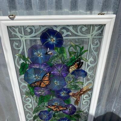 #13 Birds & Butterfly Stained Glass Window