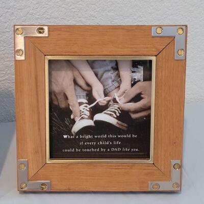 Lot 324: New Picture Frames and Framed "Father" Deco