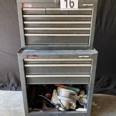 LOT#W16: Craftsman Two Piece Tool Chest Including Tools