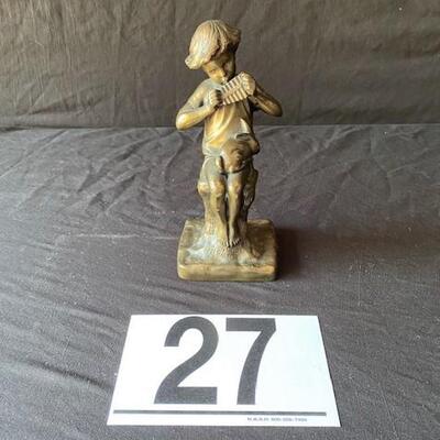 LOT#T27: Numbered Bronze Pan Bookend