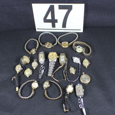 LOT#T47: Lot of Vintage Ladies Watches