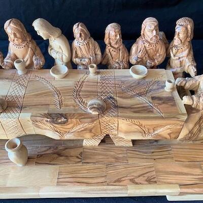 LOT#A52: Handmade Olivewood Last Supper