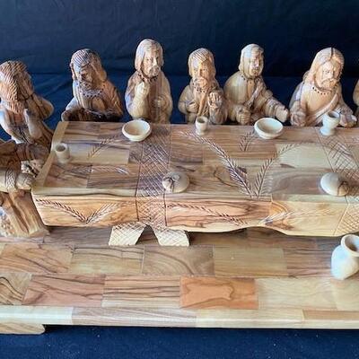 LOT#A52: Handmade Olivewood Last Supper