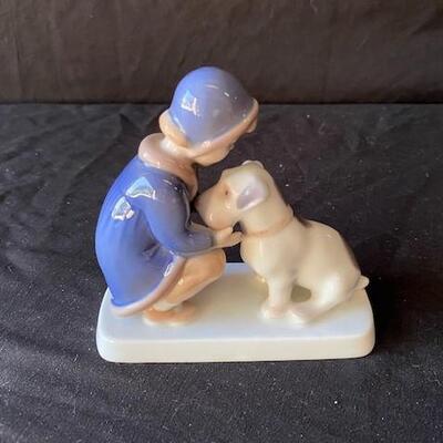 LOT#P59: Bing Grandahl Girl with Terrier
