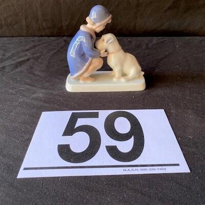 LOT#P59: Bing Grandahl Girl with Terrier