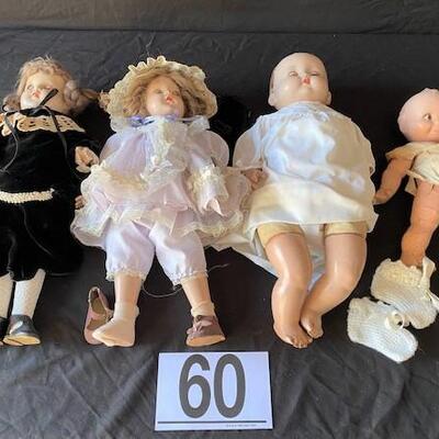 LOT#P60: Assorted Vintage Doll Lot #1