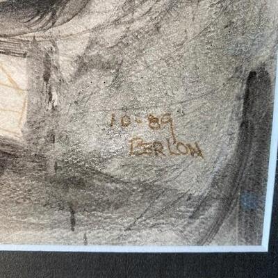 LOT#B64: Believed to be Berlon Signed Watercolor