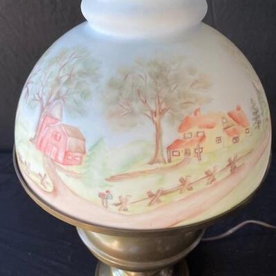 LOT#B67: Vintage Lamp with Painted Shade