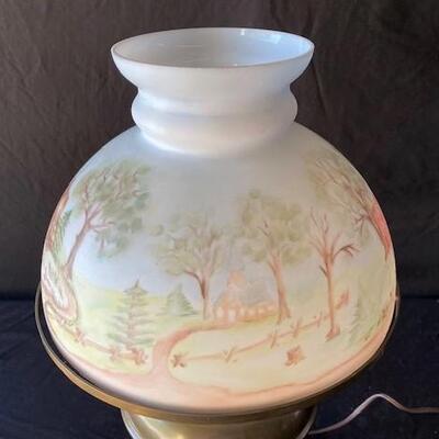 LOT#B67: Vintage Lamp with Painted Shade