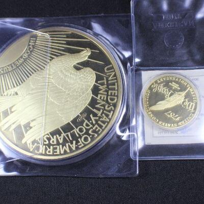 LOT#A89: Pair of American Mint Replica Coins