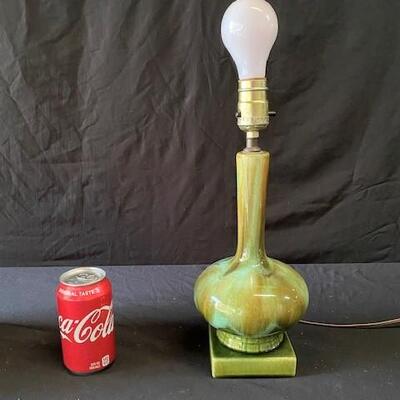 LOT#H116: Mid-Century Drip Glazed Lamp