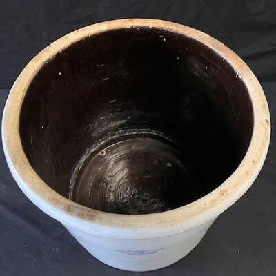 LOT#H119: Antique 6gal Blue Crown Crock