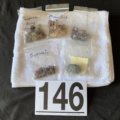 LOT#W146: Assorted Rough Gemstones Lot #1 (including labeled sapphires & rubies) 