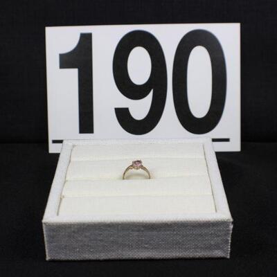 LOT#W190: Stamped 10K Ring with Amethyst Colored Stone [1.0g]