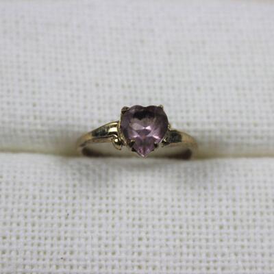 LOT#W190: Stamped 10K Ring with Amethyst Colored Stone [1.0g]