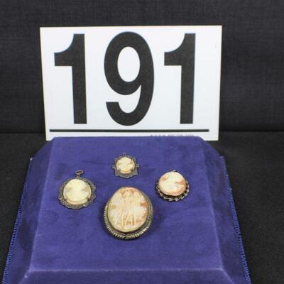 LOT#W191: Marked Sterling & Gold Filled Cameos