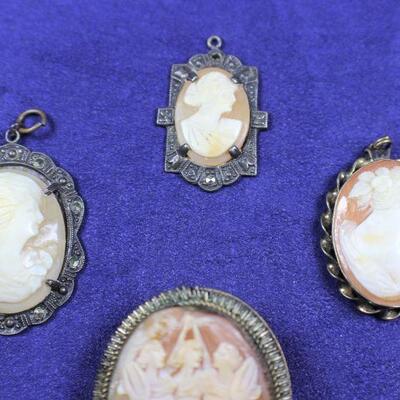 LOT#W191: Marked Sterling & Gold Filled Cameos