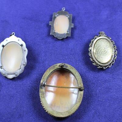 LOT#W191: Marked Sterling & Gold Filled Cameos