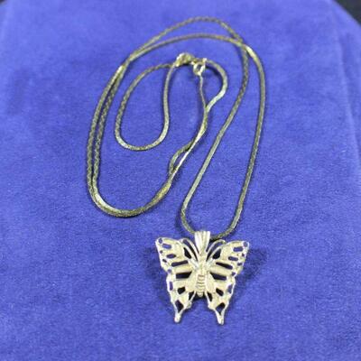 LOT#G193: Stamped 14K (Italy) Necklace & Pendant [5.3g]