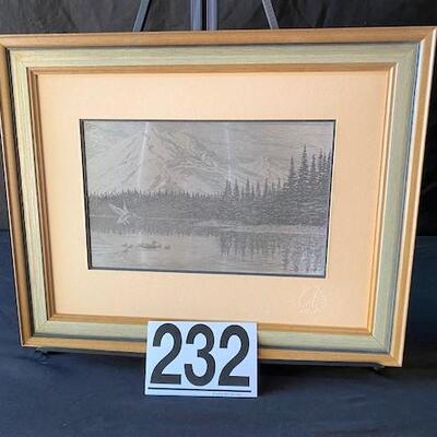 LOT#W232: Sterling Silver Etching by Jamie Wyeth 