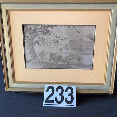 LOT#W233: Sterling Silver Etching by Jamie Wyeth 