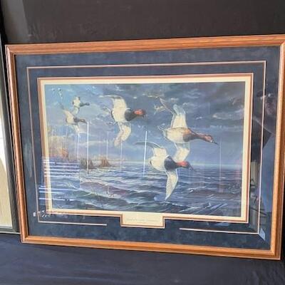 LOT#W236: Pair of Signed & Numbered Waterfowl & Songbird Print