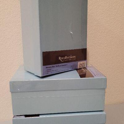 Lot 327: (3) New Sealed Photo Memory Boxes BLUE