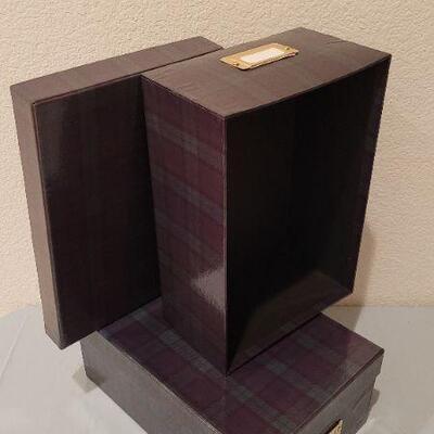 Lot 340: (2) Houndstooth Plaid Pattern Storage Boxes