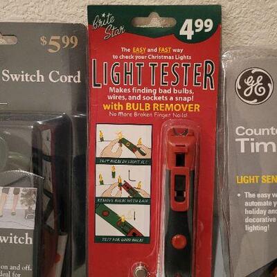 Lot 341: Assorted NEW Utility Tools (Switch Cord, Light Tester, Countdown Timer)