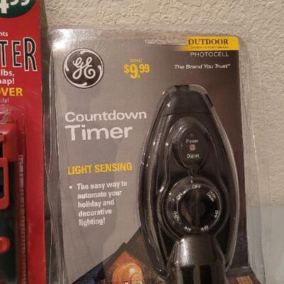 Lot 341: Assorted NEW Utility Tools (Switch Cord, Light Tester, Countdown Timer)