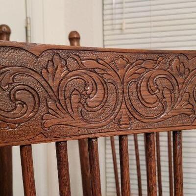 Lot 343: (4) Vintage Carved Accent Wood Dining Chairs 