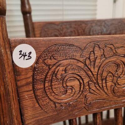 Lot 343: (4) Vintage Carved Accent Wood Dining Chairs 