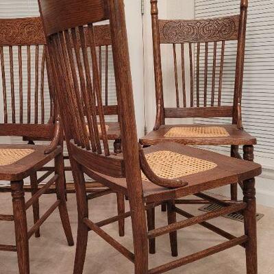 Lot 343: (4) Vintage Carved Accent Wood Dining Chairs 