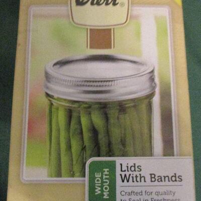 #41 Kerr box of wide mouth lids with bands, Brand new in box